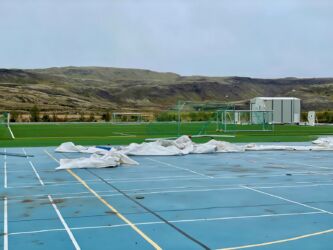 Zerstörte Hamarhallin (Ballonhalle) in Hveragerði