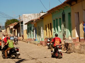Pastellfarbene Häuser