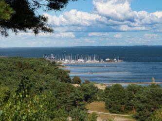 Blick zum Hafen von Nida von der Große Dühne
